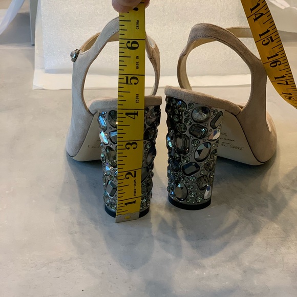 Jimmy Choo Meagan100 Pink Suede Ballet Shoe - Picture 13 of 16